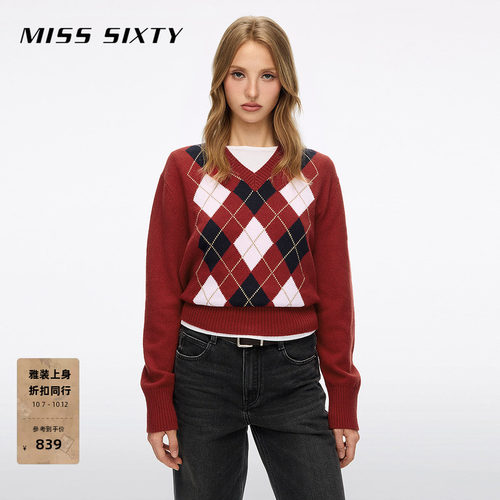 MissSixty菱格针织衫