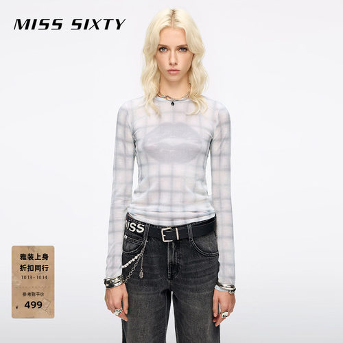 MissSixty格纹唇印针织衫