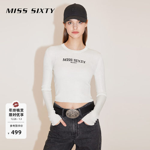 MissSixty圆领字母提花针织衫