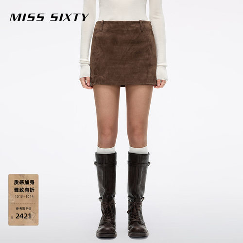 MissSixty绒面革短裙