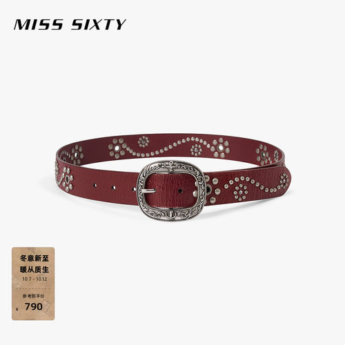 MissSixty撞钉皮革腰带