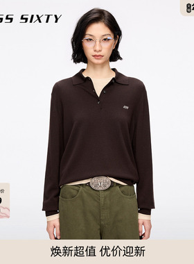 【保暖羊毛】Miss Sixty2025春秋新款针织衫polo领高智感通勤毛衣