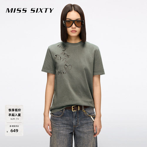 MissSixty烫钻刺绣T恤