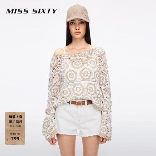 MissSixty钩花短款针织衫