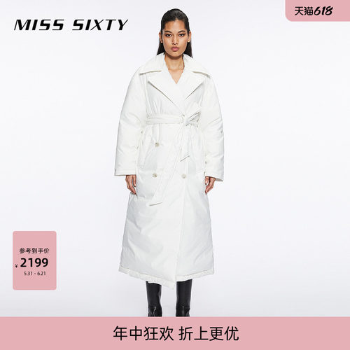 MissSixty西装领配腰带羽绒服