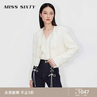 Sixtyx故宫宫廷文化春季 Miss 呢外套女高级感小香风 新中式