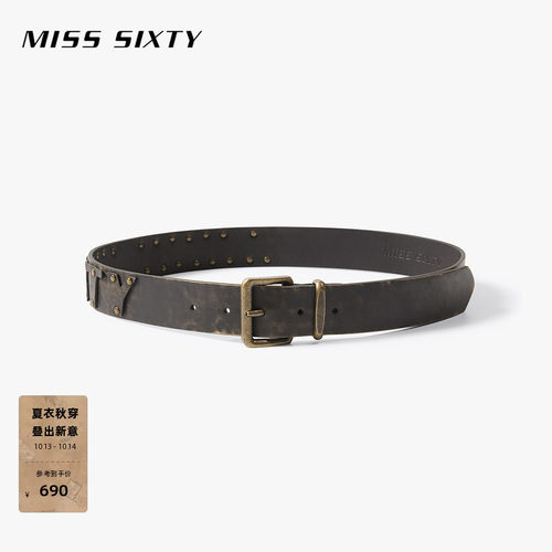 MissSixty多撞钉皮革腰带