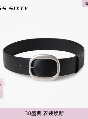 Miss Sixty2025春秋新款腰带女简约高级感金属扣头牛皮革真皮黑色
