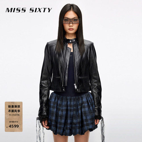 MissSixty立领羊皮夹克