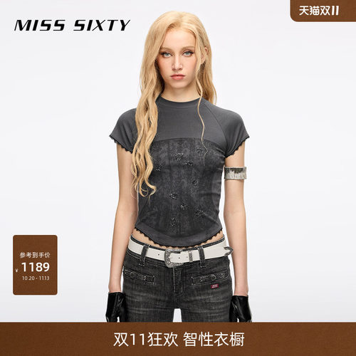 MissSixty钉珠短袖T恤