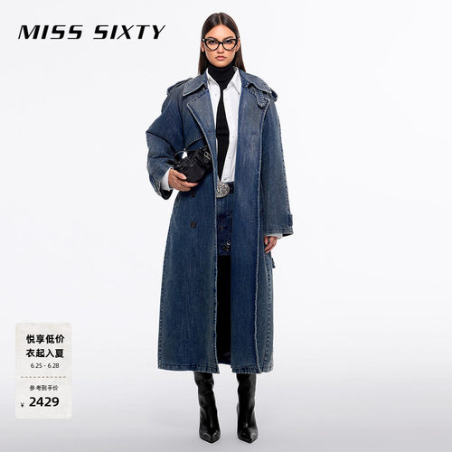 MissSixty复古水洗夹棉牛仔风衣
