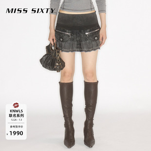 SIXTY 新款 联名系列2026春季 牛仔半裙女莱赛尔拼接 KNWLS MISS