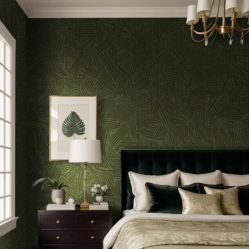 中古风墙纸高级感复古墨绿色斑驳纹理墙布定制咖啡馆民宿卧室壁纸,家装主材,无纺布墙纸,淘宝优惠券,粉丝福利购,淘宝优惠卷