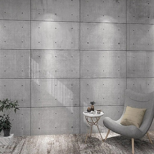 3d仿混凝土清水模水泥板墙纸服装店工作室拍照直播j酒吧工业风壁