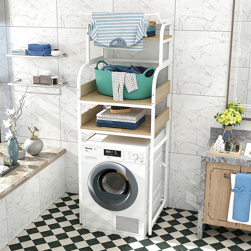 洗衣机置物架翻盖卫生间浴室波轮三层滚筒落地多层阳台收纳架子