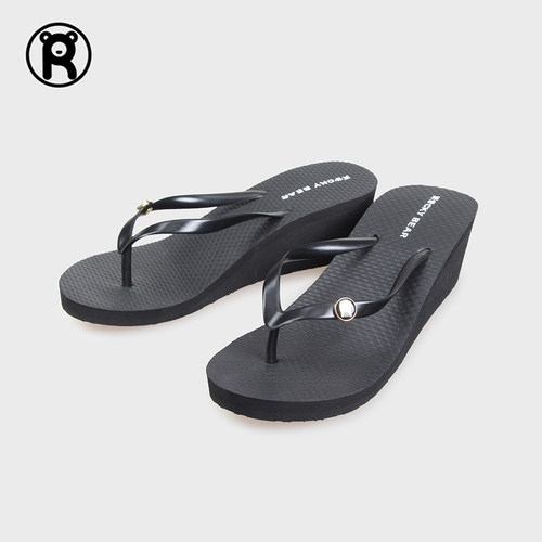 增高厚底人字拖女高跟超轻不磨脚