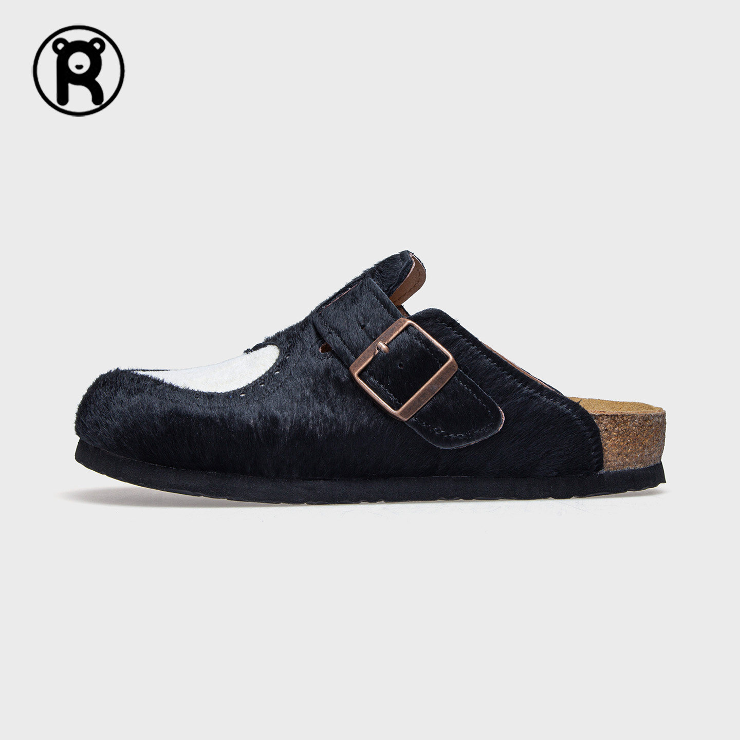 2026新款马毛包头拖鞋男女款半包勃肯拖鞋真皮博肯鞋女软木鞋防滑,女鞋,包头拖,淘宝优惠券,粉丝福利购,淘宝优惠卷