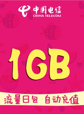 湖南电信全国日包流量1GB 全国通用 当日有效 YZM