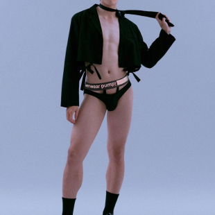 PUMP男士内裤低腰套吊环运动透气弹力修身性感镂空男生三角短裤衩