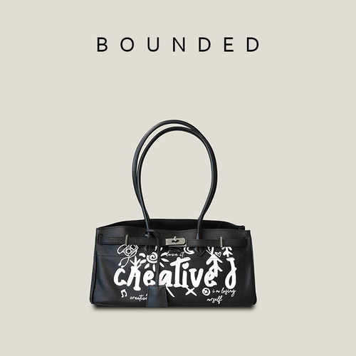 Bounded小牛皮涂鸦法棍包