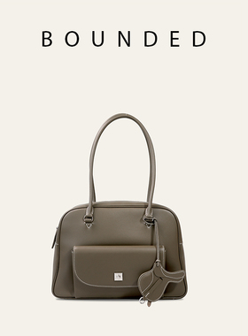 Bounded有界 保龄球手提公文包swift小牛皮早秋新款腋下波士顿包