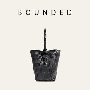 Bounded有界 tote编织菜篮子轻奢通勤托特包单肩水桶包 woven