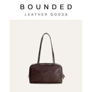 Astra编织保龄球包 复古手工编织波士顿通勤包包 row风法式