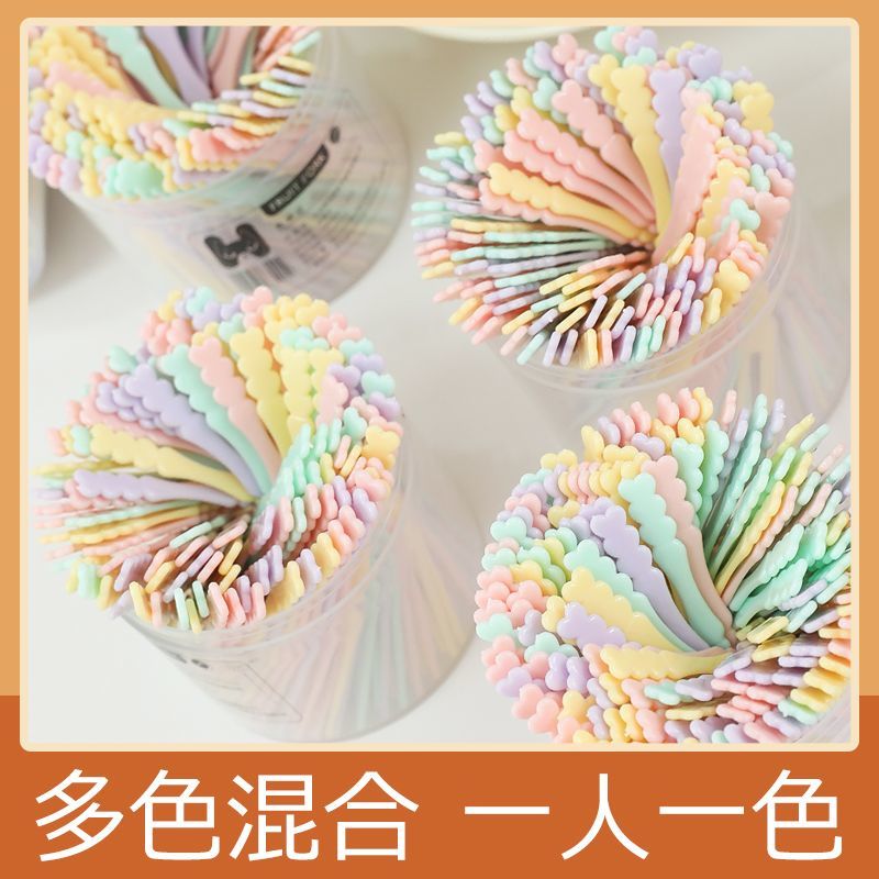 一次性水果签竹节纹加厚多功能家用透明蛋糕叉透明塑料点心小叉子
