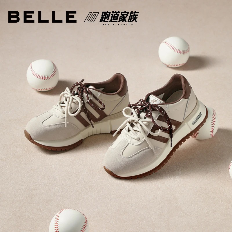 百丽复古小金甘跑道阿甘鞋