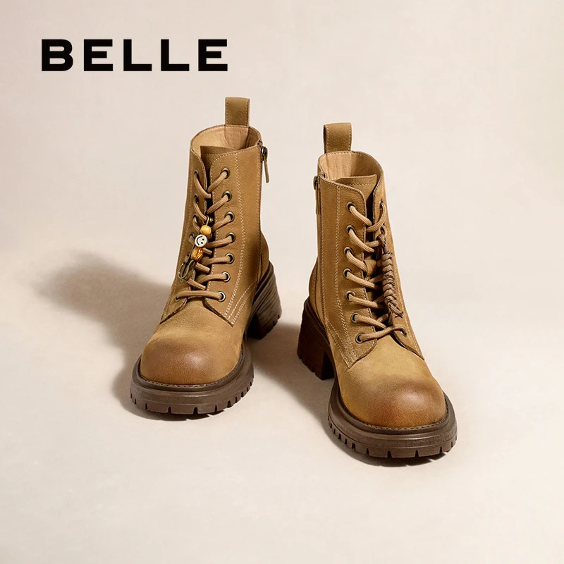 周雨彤同款百丽小野马丁靴