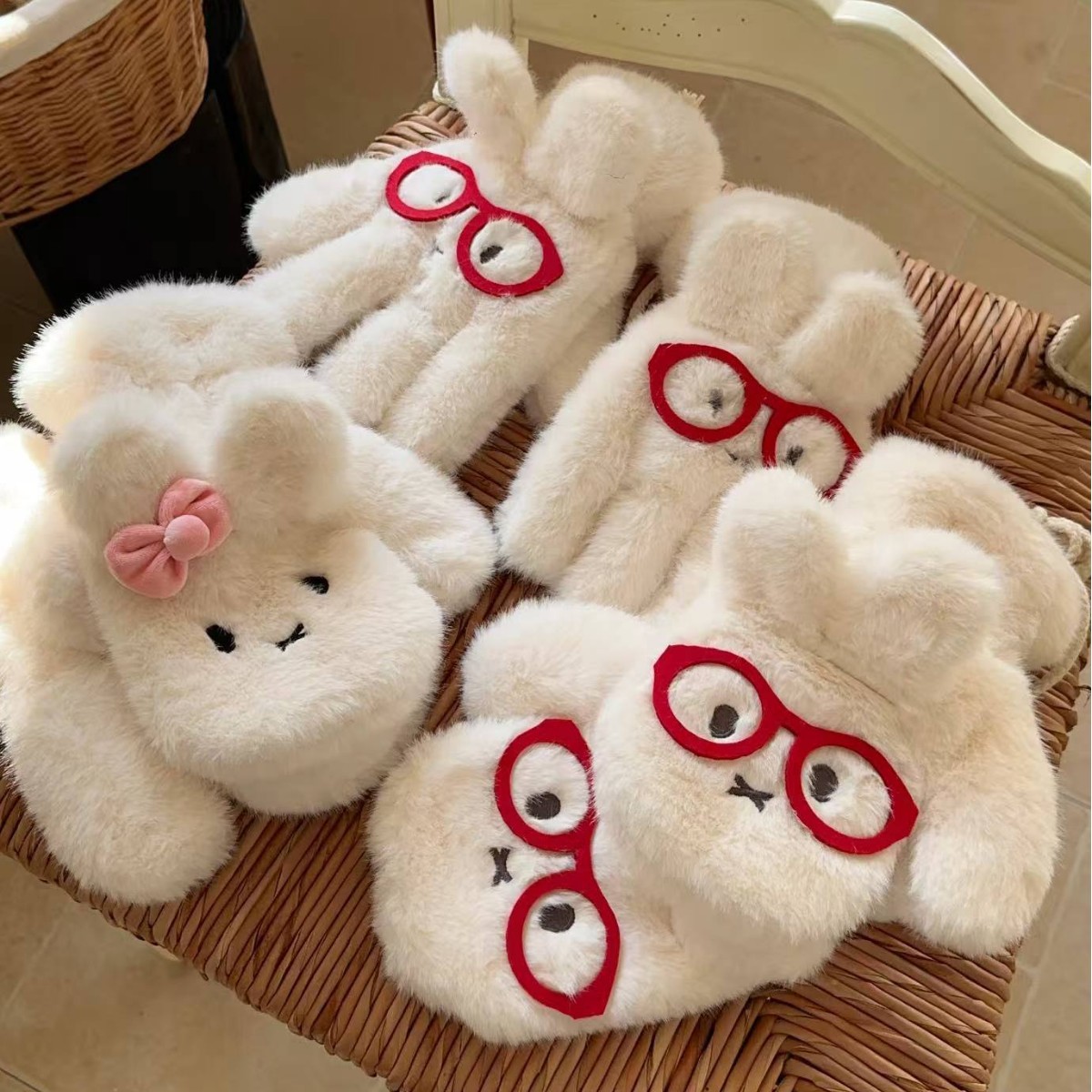 卡通手套女冬季2025新款加绒加厚骑行防风防寒保暖全包连指棉手套