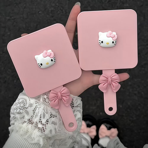 2025可爱KT猫可爱手柄镜带梳子