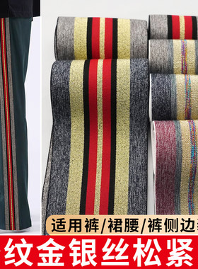 金银色时尚扁宽装饰橡皮筋辅料