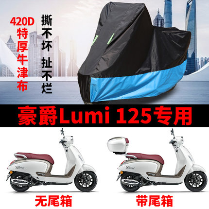 适用豪爵Lumi125专用踏板摩托车车罩防雨雪防晒牛津布车衣防尘罩
