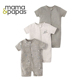 纯棉双头拉链男孩宝宝空调爬服bb衫 mamaspapas婴儿短袖 连体衣夏季