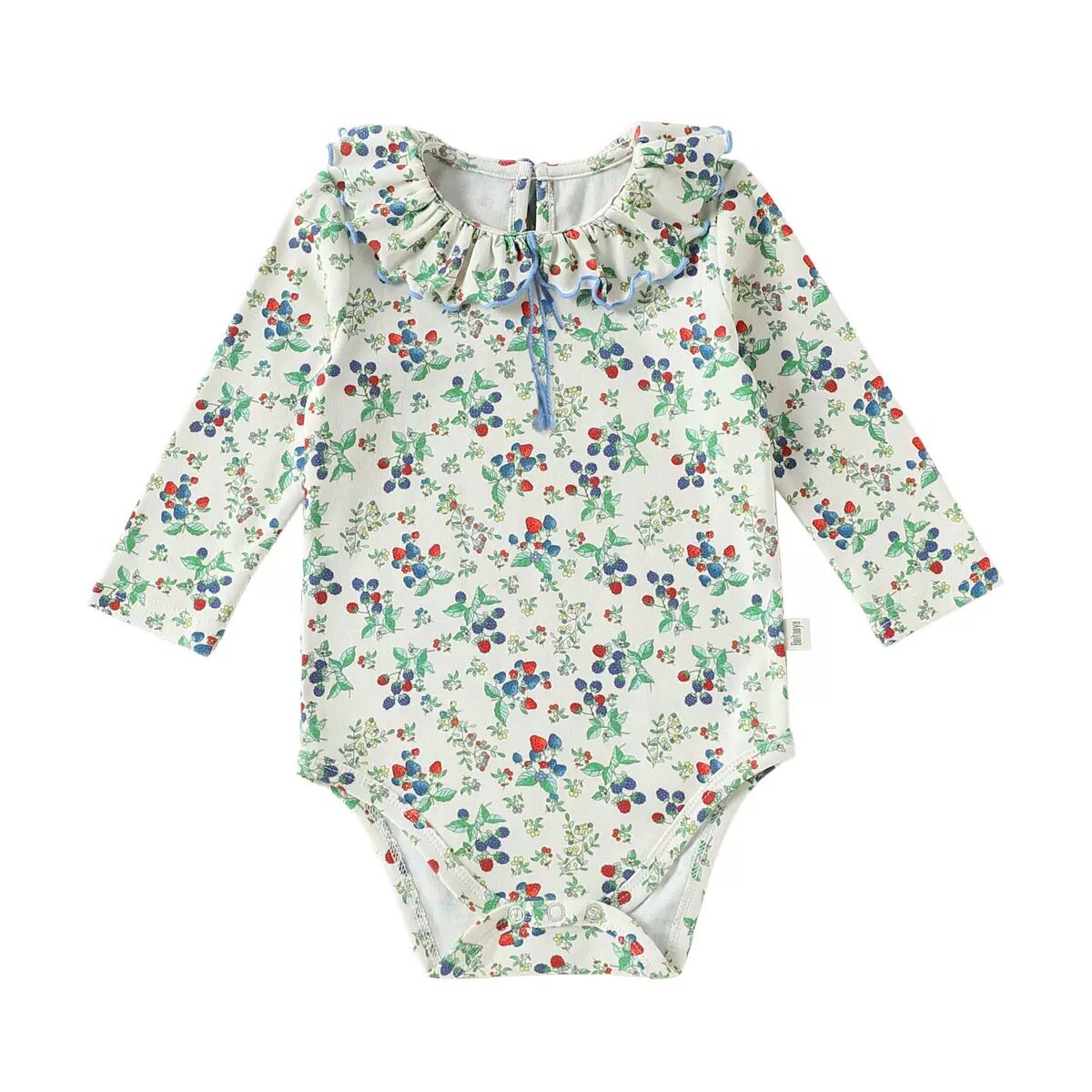北欧风婴儿可爱包屁衣长袖春秋女宝宝花边领三角哈衣baby clothes