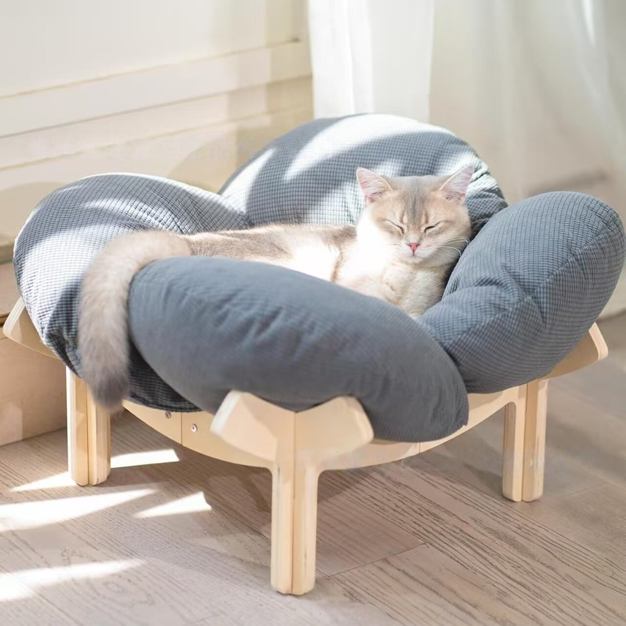宠物沙发床猫沙发实木猫床花瓣猫猫窝/屋/帐篷/沙发
