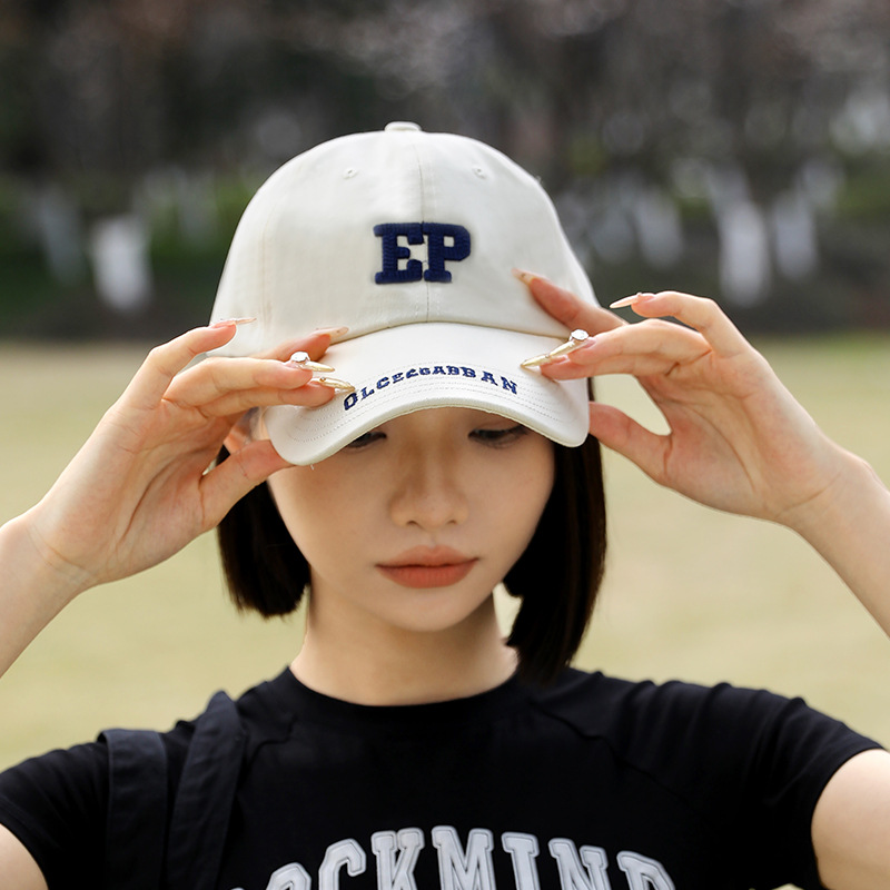 印logoRAYA棒球帽子女深顶弯檐鸭舌帽韩版EP字母刺绣男四季遮阳防