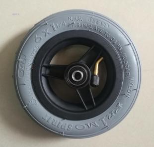 奥托博克轮椅配件 思达梦途轮椅 6寸充气前小轮 小轱辘 总成包邮