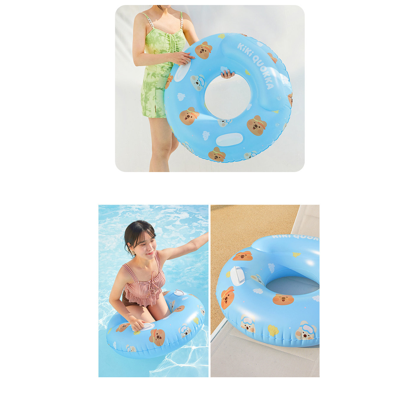 KIKIQUOKKA金袋鼠游泳圈韩国正品充气泳池泳圈可爱袋鼠戏水玩具