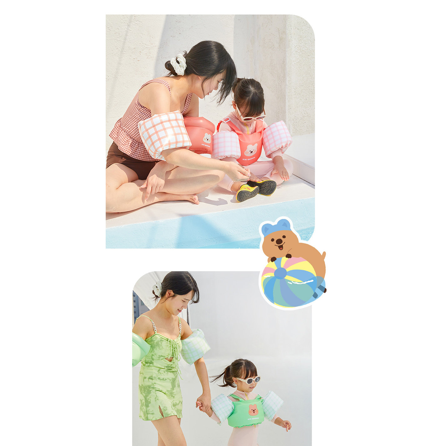 KIKIQUOKKA金袋鼠Quokka浮力衣可爱韩国亲子游泳戏水浮力