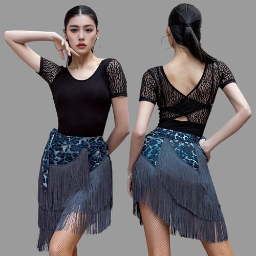 拉丁舞服练功服短袖上衣