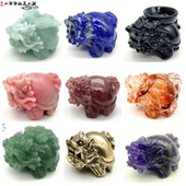 天然水晶玛瑙拉长石虎眼石东陵玉粉晶粉澳宝龙龟原石雕刻家居摆件