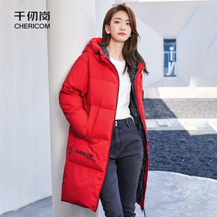 连帽加厚通勤保暖外套百搭外套显瘦 女士中长款 千仞岗2022冬季 新款