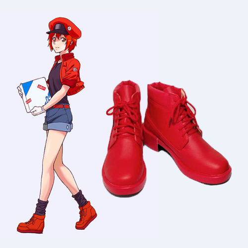 萌萌动漫 工作细胞 红血球cos鞋 红细胞 赤血球 ccosplay鞋 定做