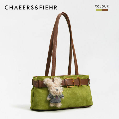 麂皮磨砂复古包包女大容量2025新款秋冬质感上班单肩腋下包通勤包