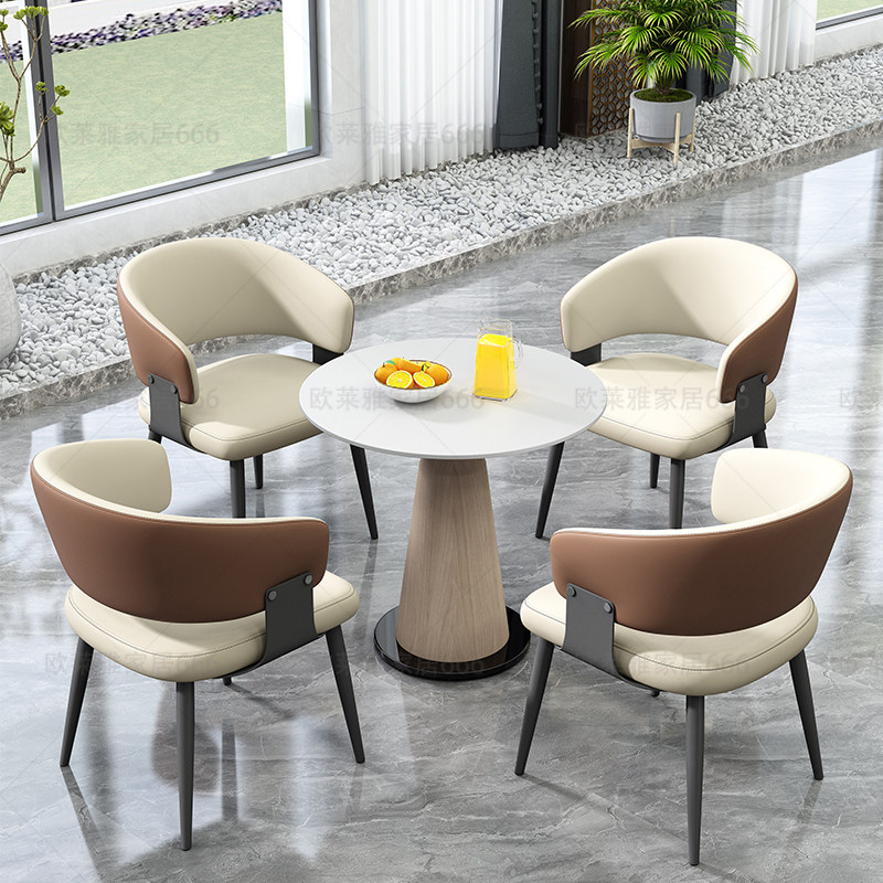 岩板小圆桌家用阳台茶几椅子组合办公接待洽谈桌轻奢商务休闲茶桌,住宅家具,岩板餐桌,淘宝优惠券,粉丝福利购,淘宝优惠卷
