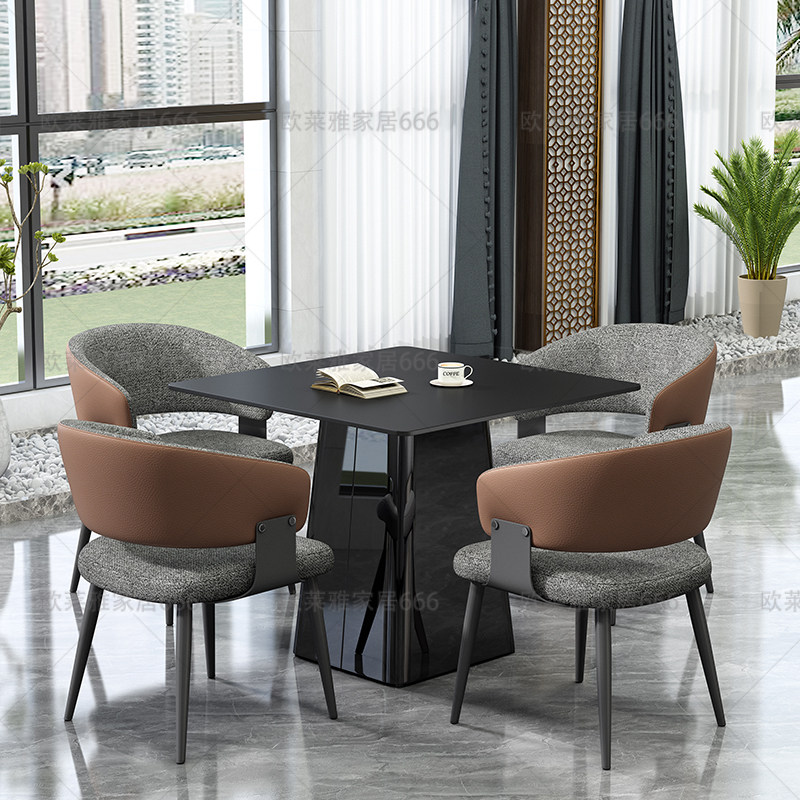 售楼部洽谈桌椅商务接待会客岩板小圆桌现代休闲酒店餐厅方形餐桌,住宅家具,岩板餐桌,淘宝优惠券,粉丝福利购,淘宝优惠卷