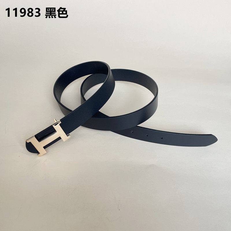 男女士皮带头层牛皮腰带素面简约百搭平滑扣牛皮裤带11983#2.8宽