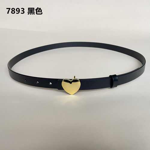 皮带女士头层牛皮腰带休闲简约百搭时尚裤带平滑扣腰带7893#1.8宽